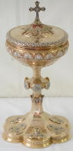 French Antique solid silver Gothic Ciborium